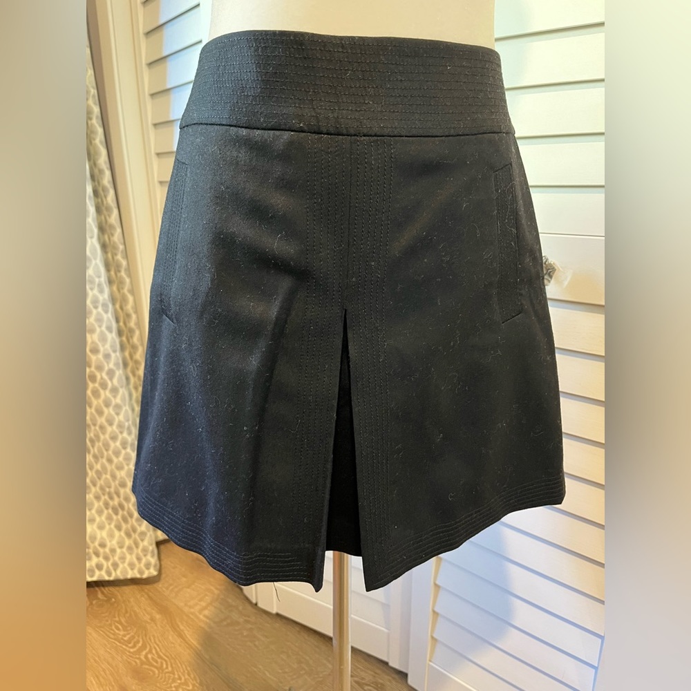 JCrew Black Wool pleat skirt size 8